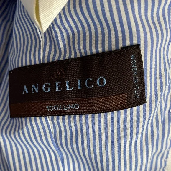 Curling Collection Blue and White Blazer with Tailored Fit & Nautical Touch - 36 - Picture 9 of 9